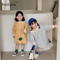 rinilucia girls 2022 new spring dress long sleeve stirped hooded dress straight dress children cute dress clothes for baby girl