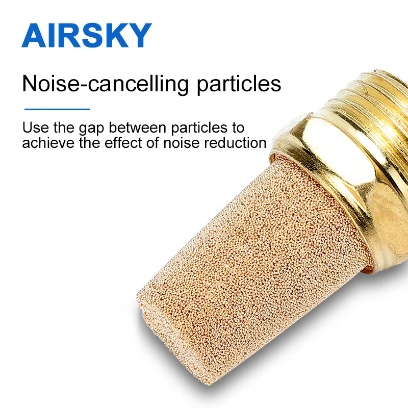 Pneumatic Silencers Air Brass Exhaust Muffler M5 1/8 1/4 3/8 1/2" Fitting Noise Filter Reducer Connector Copper Adjustable Bsl |