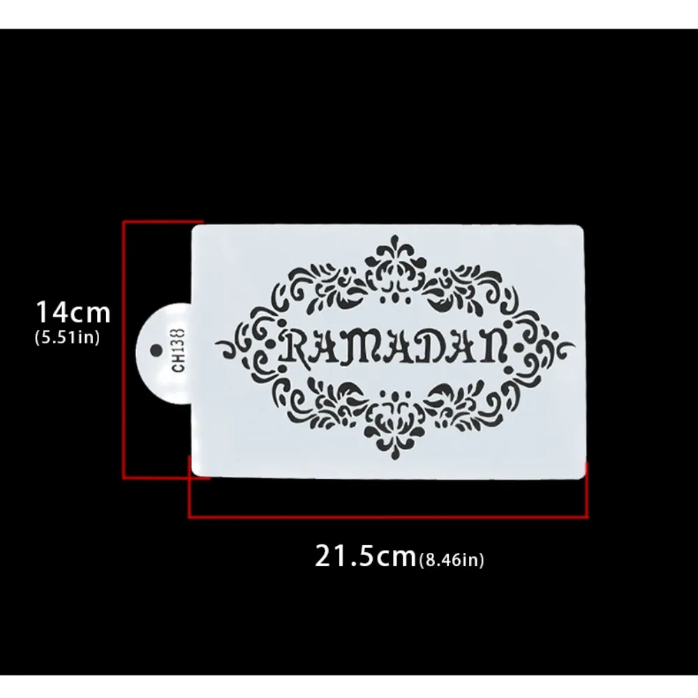 Ид Мубарак Луна Спрей Кофе Трафареты Исламское Поздравление Топперы Для Торта