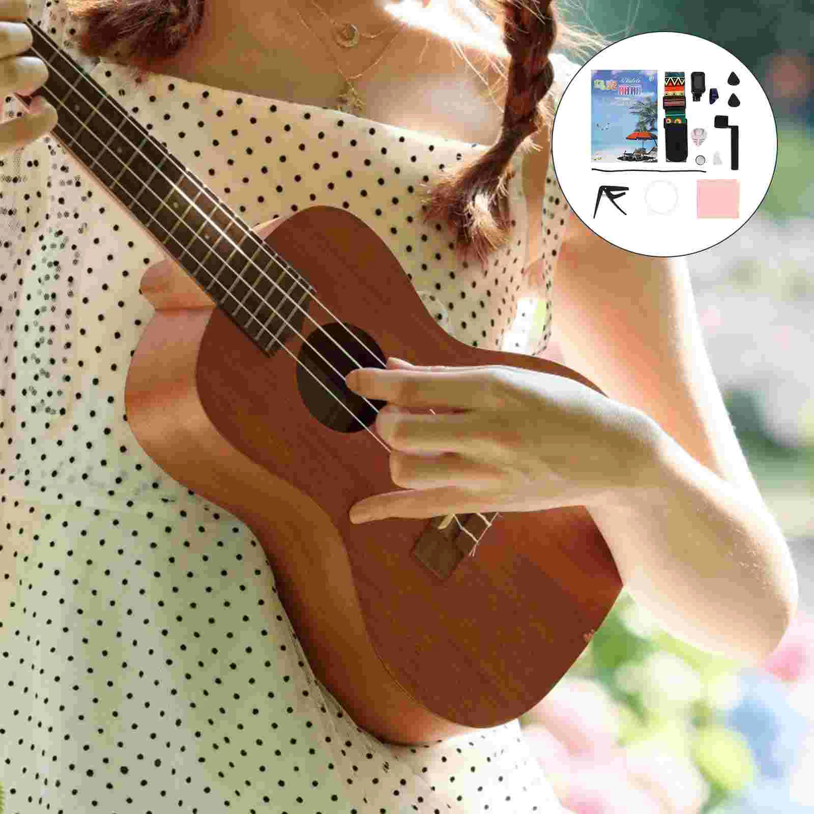 

1 Set Practical Ukulele Accessories Strap Picks Capo Accessories Playing Tools