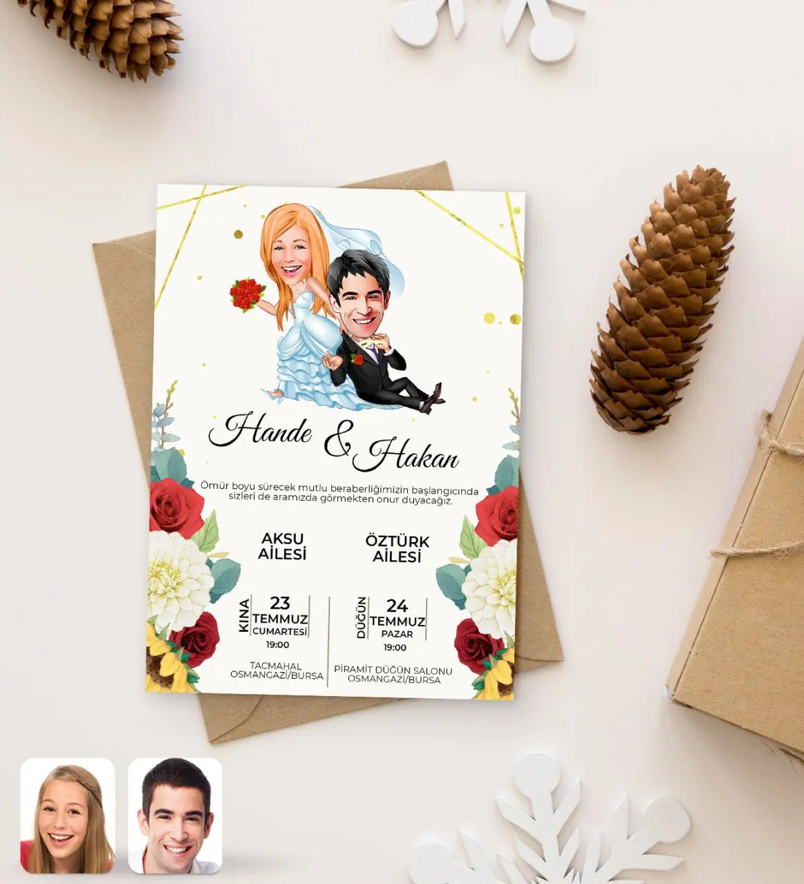 

Персонализированная карикатура на Свадебное приглашение модель 17 (100 ацет)