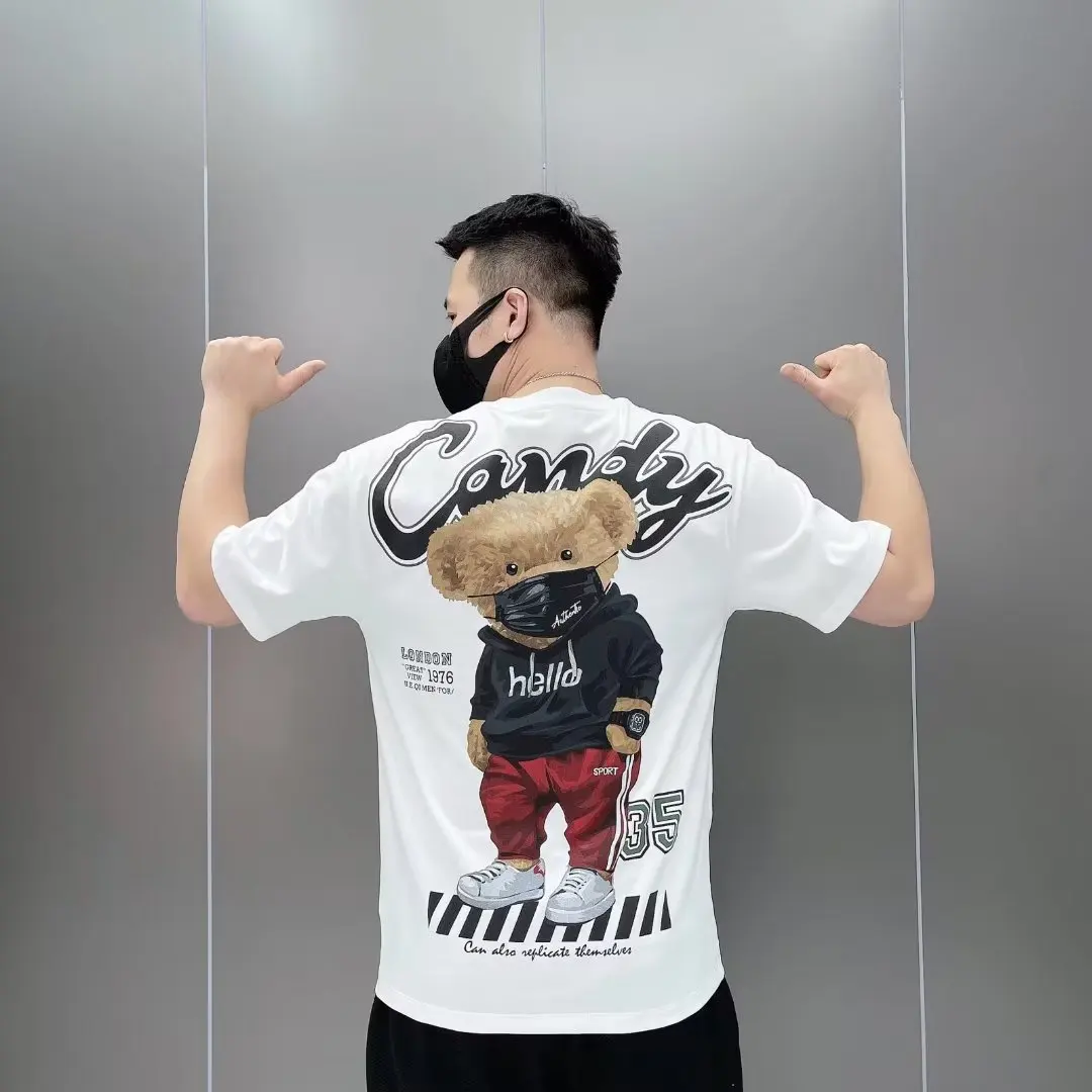 

2023 Men's Cotton T-shirt Japan Summer Men's Cool Bear Short Sleeve Top High Quality White T Shirt O-neck Tee Shirt Men Clothing
