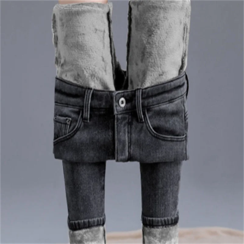 

Зимние теплые джинсы для женщин 2022 с высокой талией повседневные Бархатные женские брюки джинсы для женщин брюки одежда