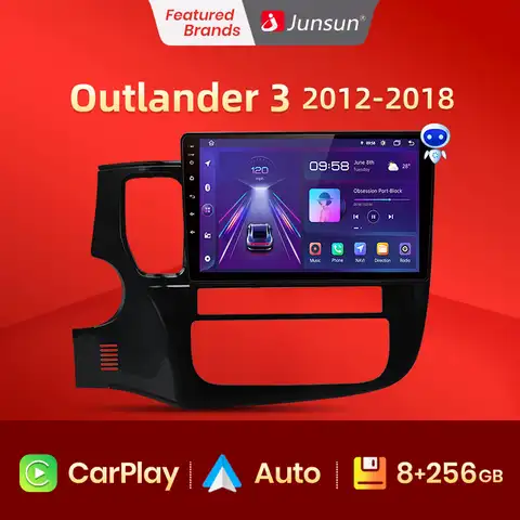 Junsun V1 CarPlay Магнитола Мультимедиа автомобиля для митсубиси аутлендер 3 GF0W GG0W 2012 2013-2018 for Mitsubishi Outlander 3 Android auto 4G GPS трекер навигатор 2 дин андройд ...