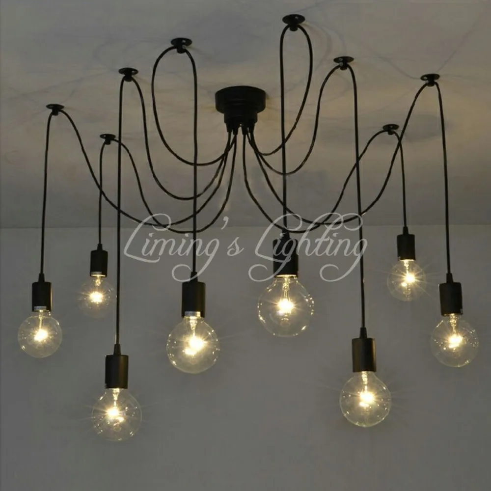 

Подвесной светильник в стиле ретро Лофт, регулируемый винтажный потолочный светильник в стиле индастриал для лампочек Эдисона, абажур
