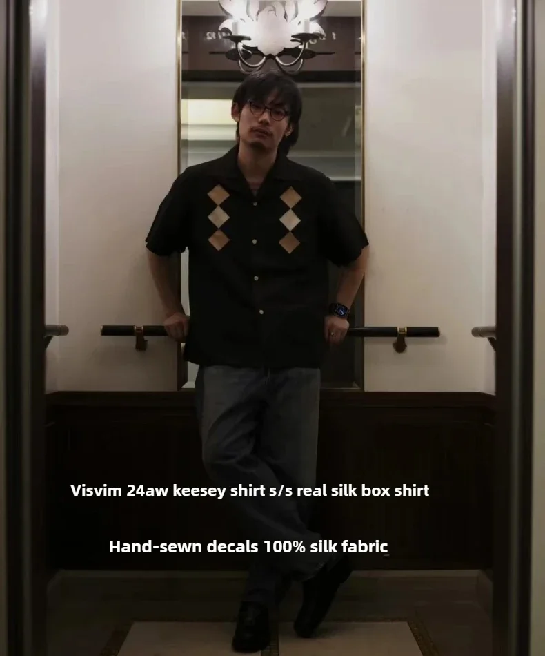 Фото 2025 VISVIM 24AW KEESEY SHIRT S/S Шелковая рубашка-поло №5