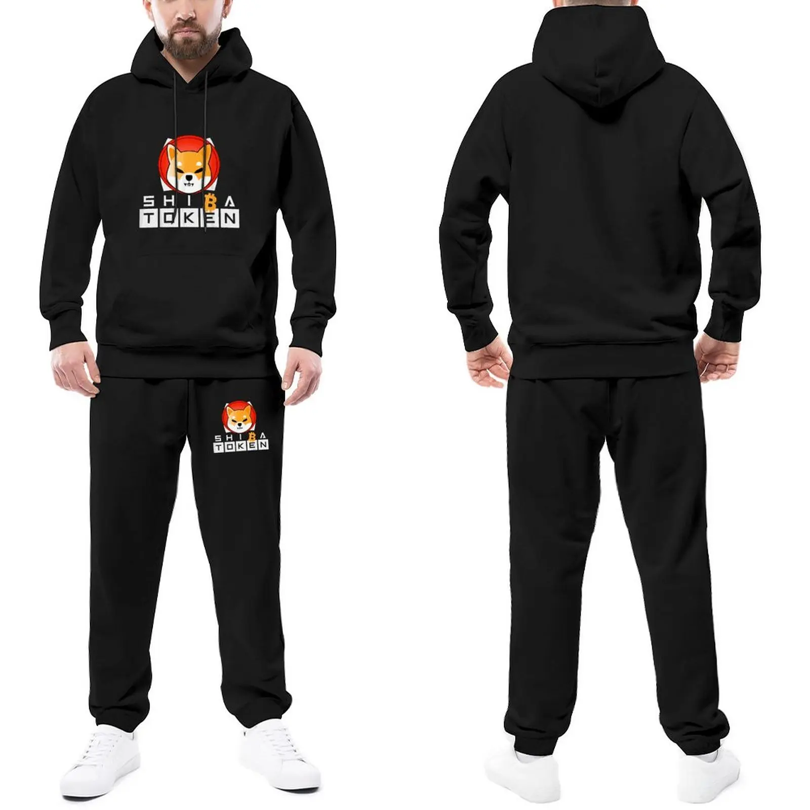 

Trapstar Tracksuits Shiba Inu Token Fashion Jogging Suit Couple Words Hooded Set Spring Street Style Sweatsuits Big Size