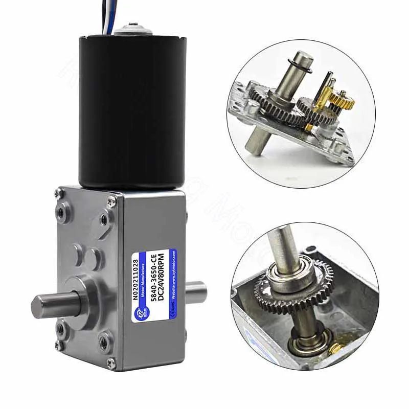 Купи DC 12V 24V Brushless Gear Motor 6 470RPM Dual Axis Reversible Worm Turbo Metal Geared Reducer 5840-3650 DIY Accessories Parts за 2,560 рублей в магазине AliExpress