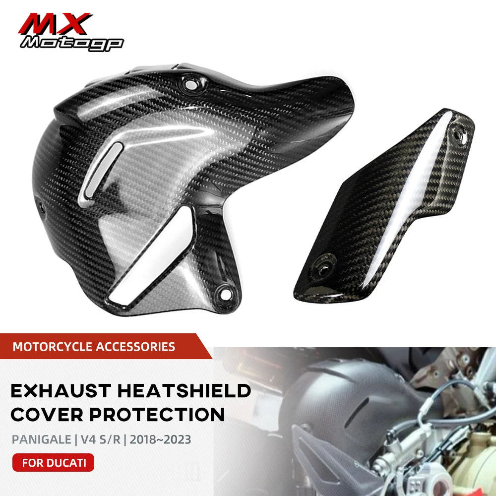 

Full Carbon Fiber Exhaust Heatshield Cover For DUCATI Panigale V4 V4S Streetfighter V4/S Motorcycle Parts Exhaust Protection
