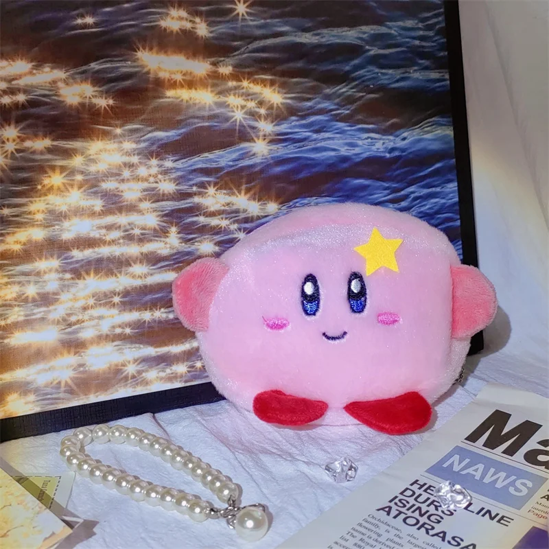 

Kawaii Kirby Action Figures Model Children Toys Cartoon Pink Kirby Two-Dimensional Plush Coin Purse Peripherals Toys Girls Bag