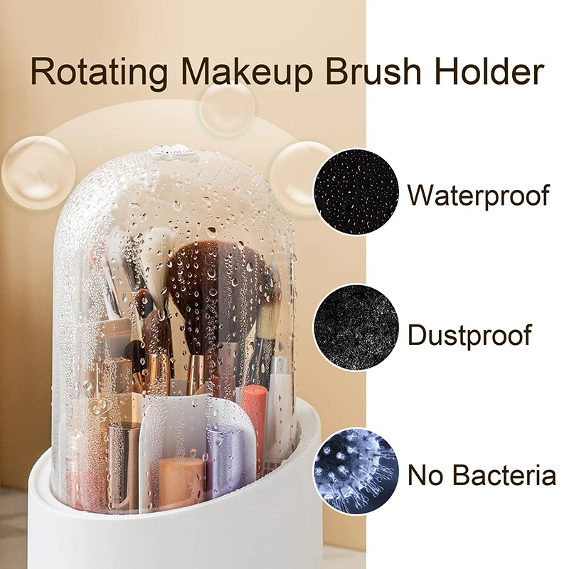 Большой объем 360 Вращающаяся Кисть для макияжа Ведерко хранения карандаш бровей