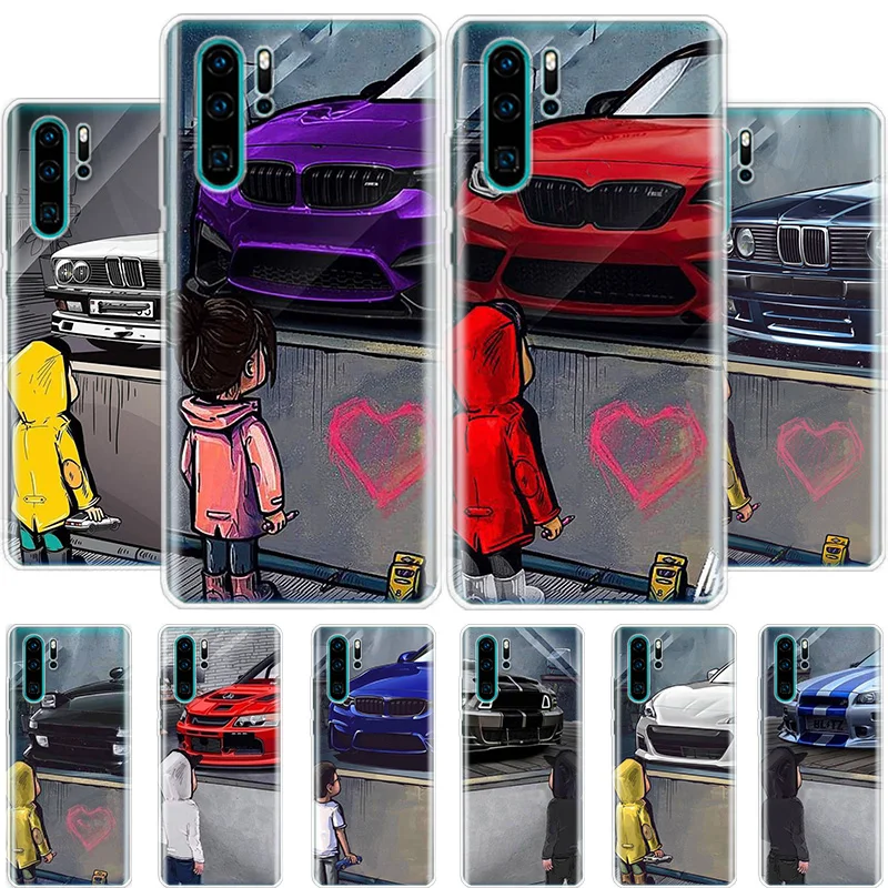 Boy See Sports Car Jdm Drift Phone Case For Huawei Honor 50 20 Pro 10i 9 Lite 9X 8A 8S 8X 7S 7X 7A P Smart Z 2021 Y5 Y6 Y7 Y9 Co