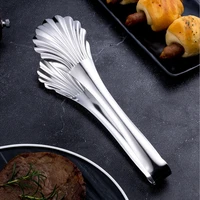 creative shell head bbq food tongs steak clip cake clamp 304 stainless steel kitchenware home cooking utensils for kitchen