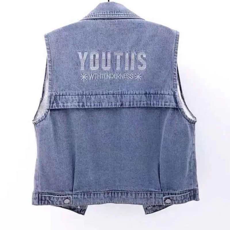 Зимний утепленный джинсовый жилет на флисовой подкладке из овечьей шерсти