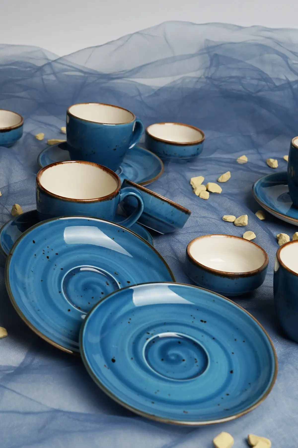 

Amazing Turkish Greek Arabic Coffee & Espresso Cup Set Luna Delighty Blue 6 Personal Coffee Cup Set