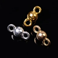 50pcs alloy small ball double hole charms pendants connector for jewelry making diy earrings necklace handmade accessories