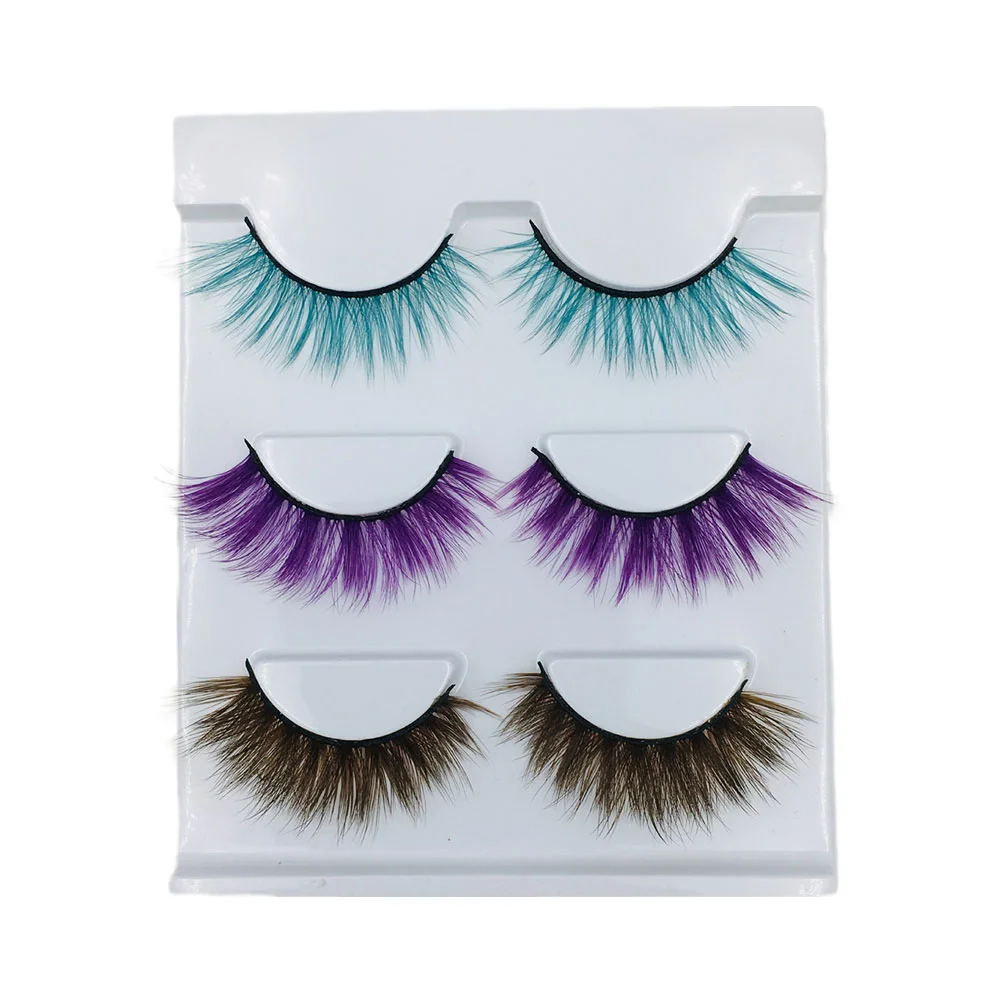 

Eyelashes Colored False Lashes Eyelash Fake Naturalcolor Extensionsmakeup Tip Adhesive Artificial Eye Look Multi Cosplay