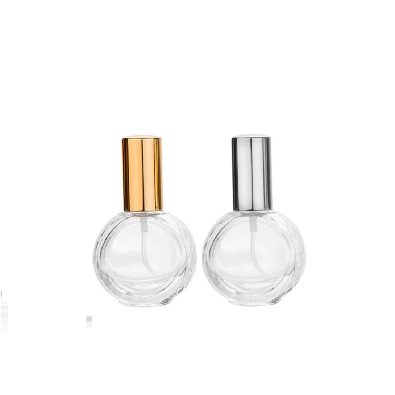 

10ml Portable Empty Clear Glass Perfume Spray Bottle Gold Silver Black Lid Travel Atomizer Refillable Packaging Bottle 30pcs