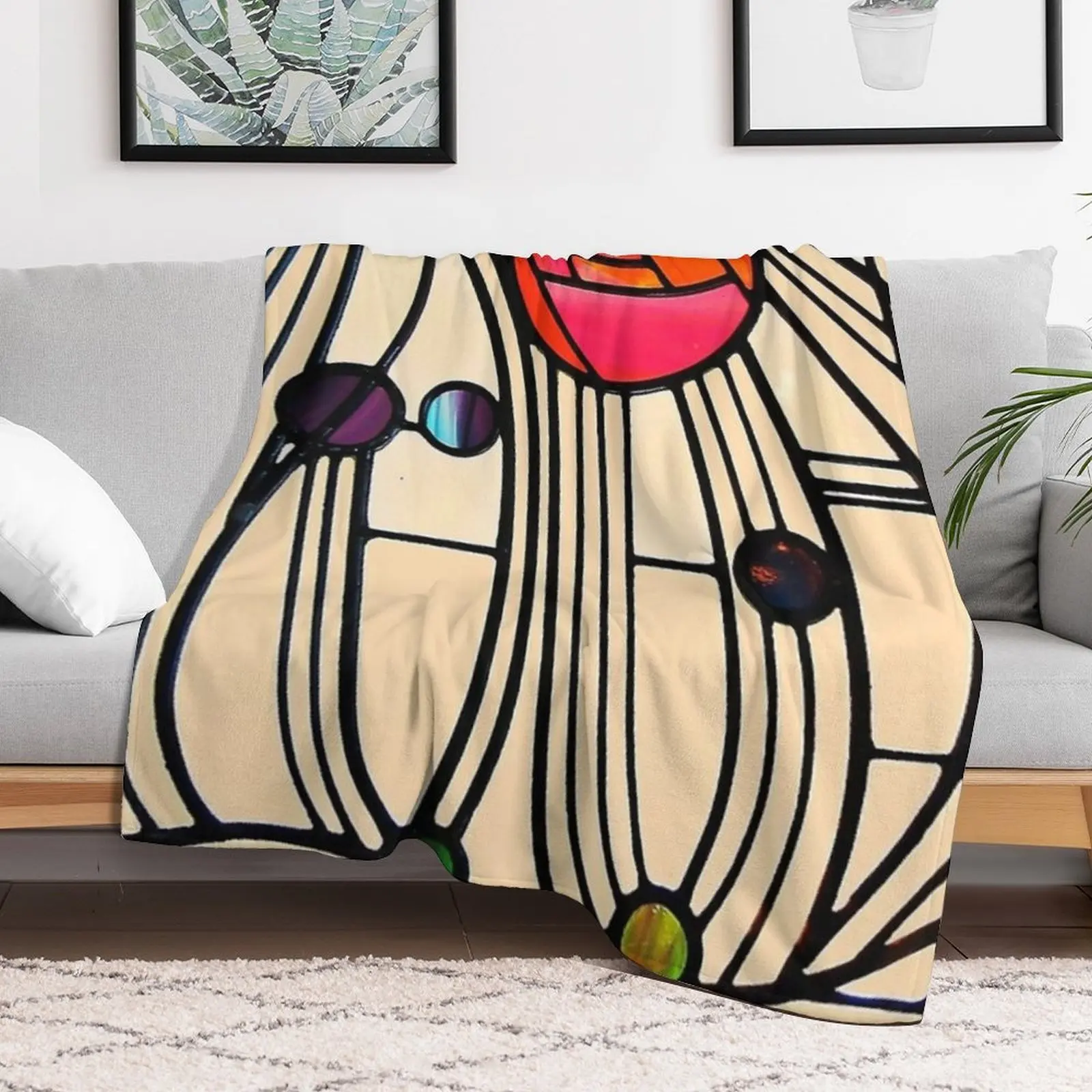 Одеяло Charles Rennie Mackintosh с цветочным дизайном окна теплое одеяло для пикника на зиму