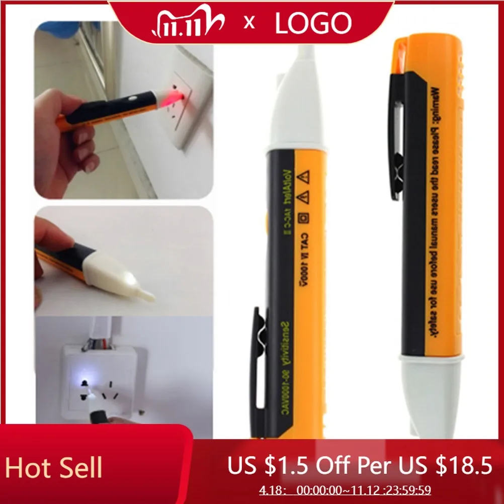

1 Pcs LED Light Voltage Alert Pen AC-DC Voltage Test Pen 90-1000V Detectors Sensor Tester Ac Electrical Repair Tools