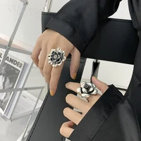 new fashion temperament rings for women creative exaggeration flower vintage punk wedding engagement party jewelry wholesale