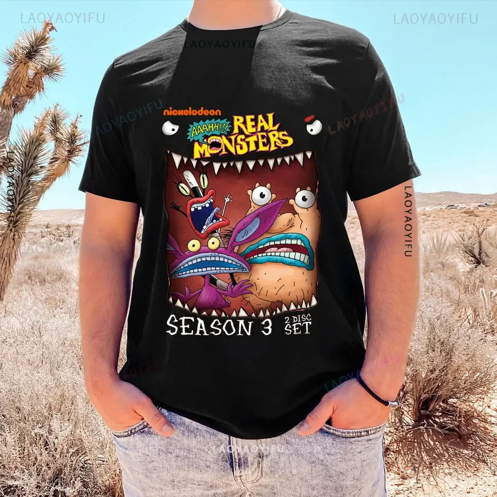 Aaahh! Классическая мужская футболка премиум-класса с постером в стиле ретро летняя