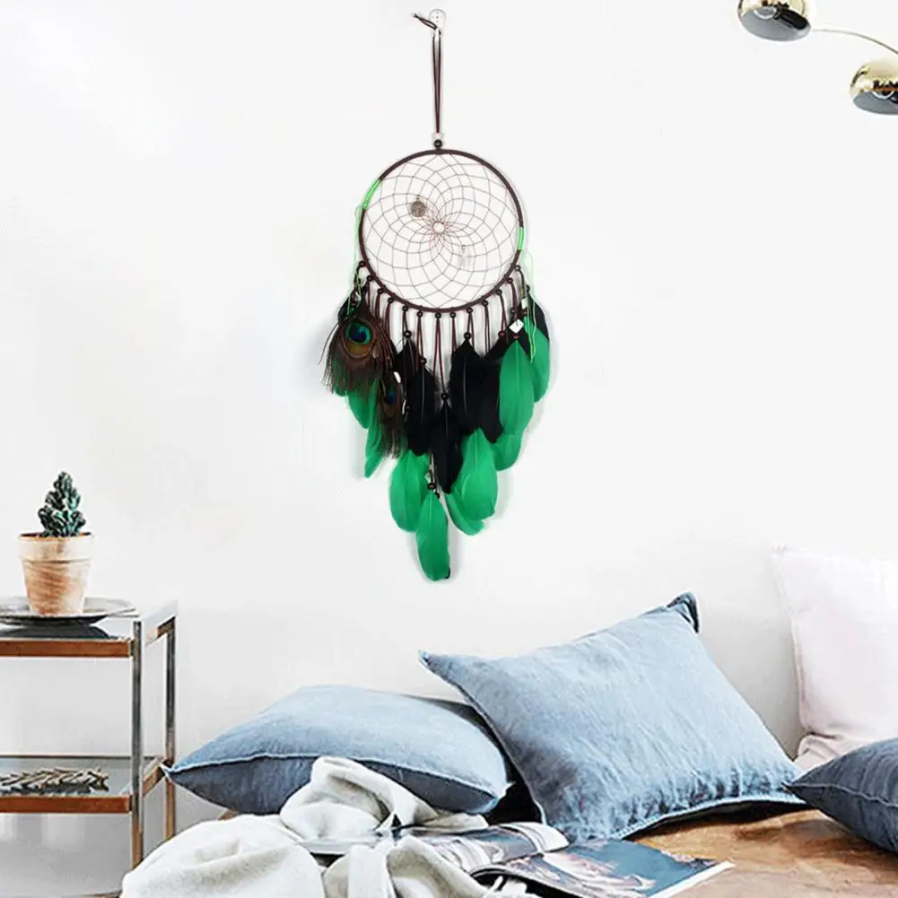 

Handcrafted Nice-looking Delicate Feather Hanging Pendant Fine Workmanship Feather Dream Catcher Beautiful for Doorway