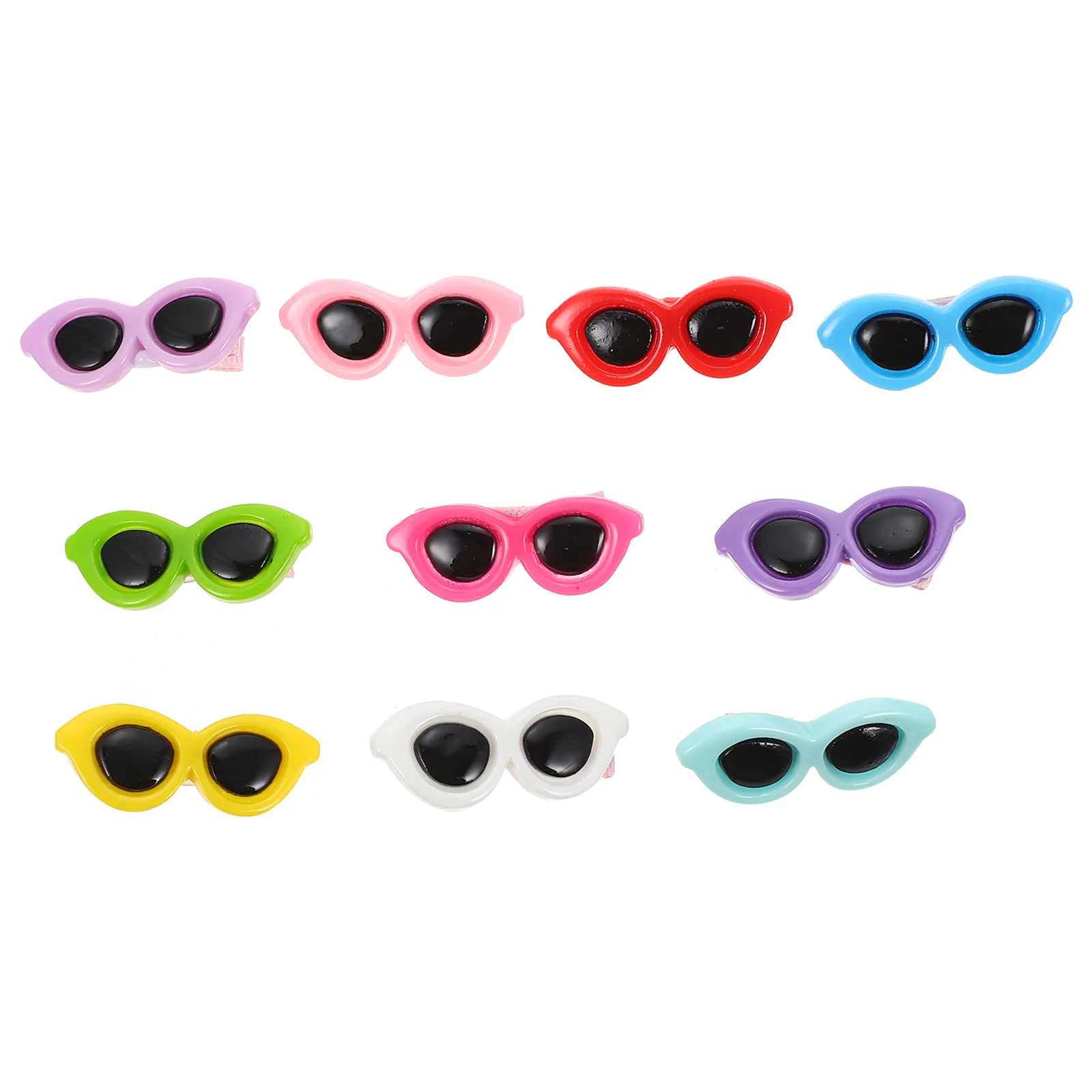 

10 Pcs Pet Glasses Hairpin Sunglasses Trendy Dog Hairpins Cat Headdresses Decorative Shape Plastic Clips Delicate Accessories