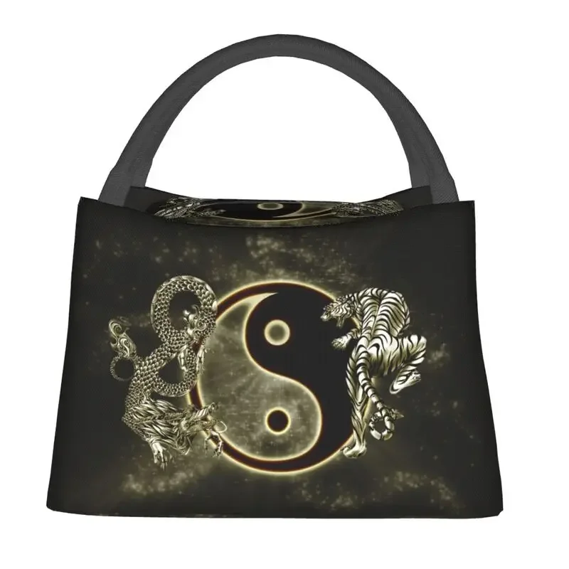 Идеальный Инь Ян термоизоляционный дизайн сумка для обеда женский дракон тигр