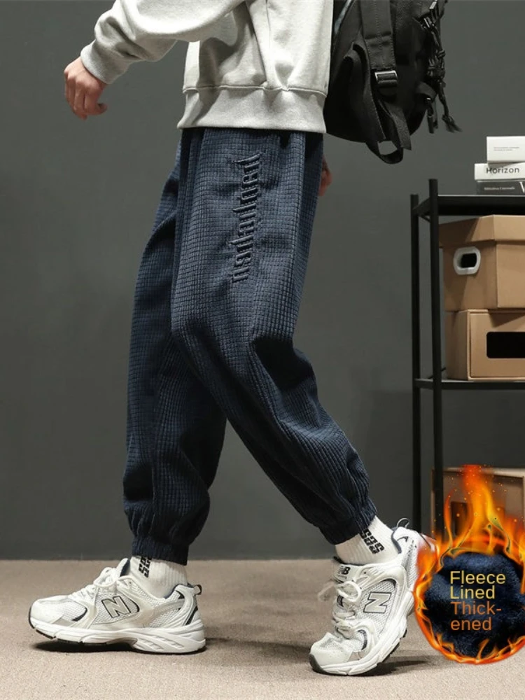 

New Corduroy Plush Thickened Casual Pants Trend Fashion Men Trousers Sweatpants Oversize High Quality Streetwear Mens Clothing