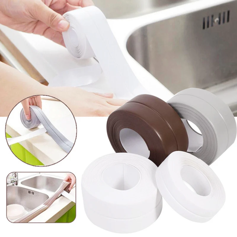 

For Bathroom Kitchen Shower Bath 3.2m Sealing Strip Tape Caulk Strip PVC Self Adhesive Waterproof Wall Sticker Sink Edge Tape