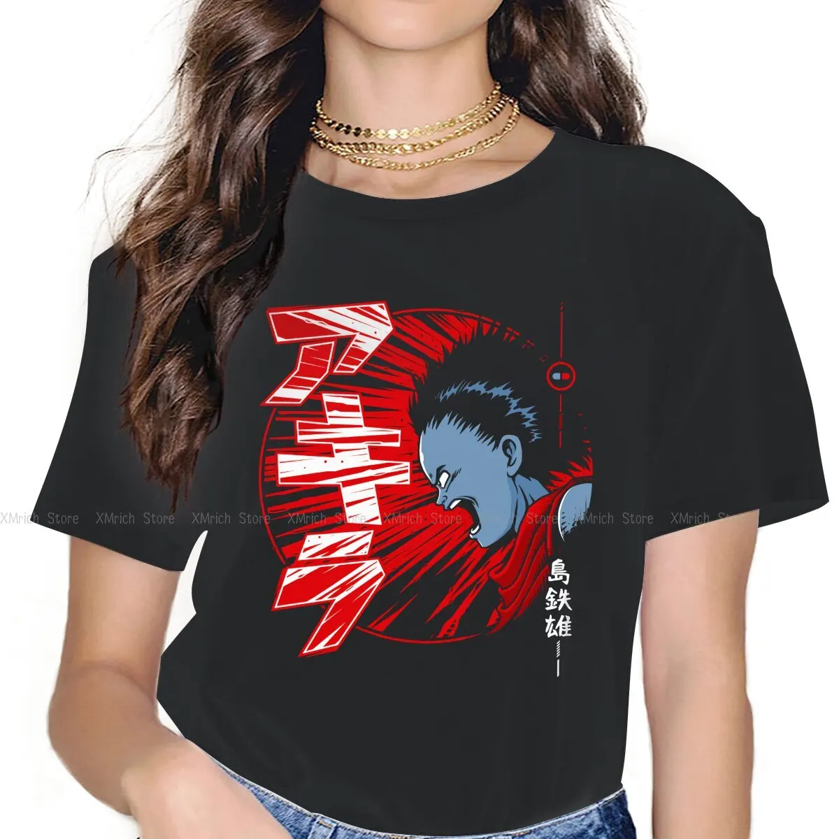 

Women's Angry Design T Shirt Akira Kaori Film 100% Cotton Clothes Vintage Short Sleeve Crew Neck Tees Summer T-Shirt