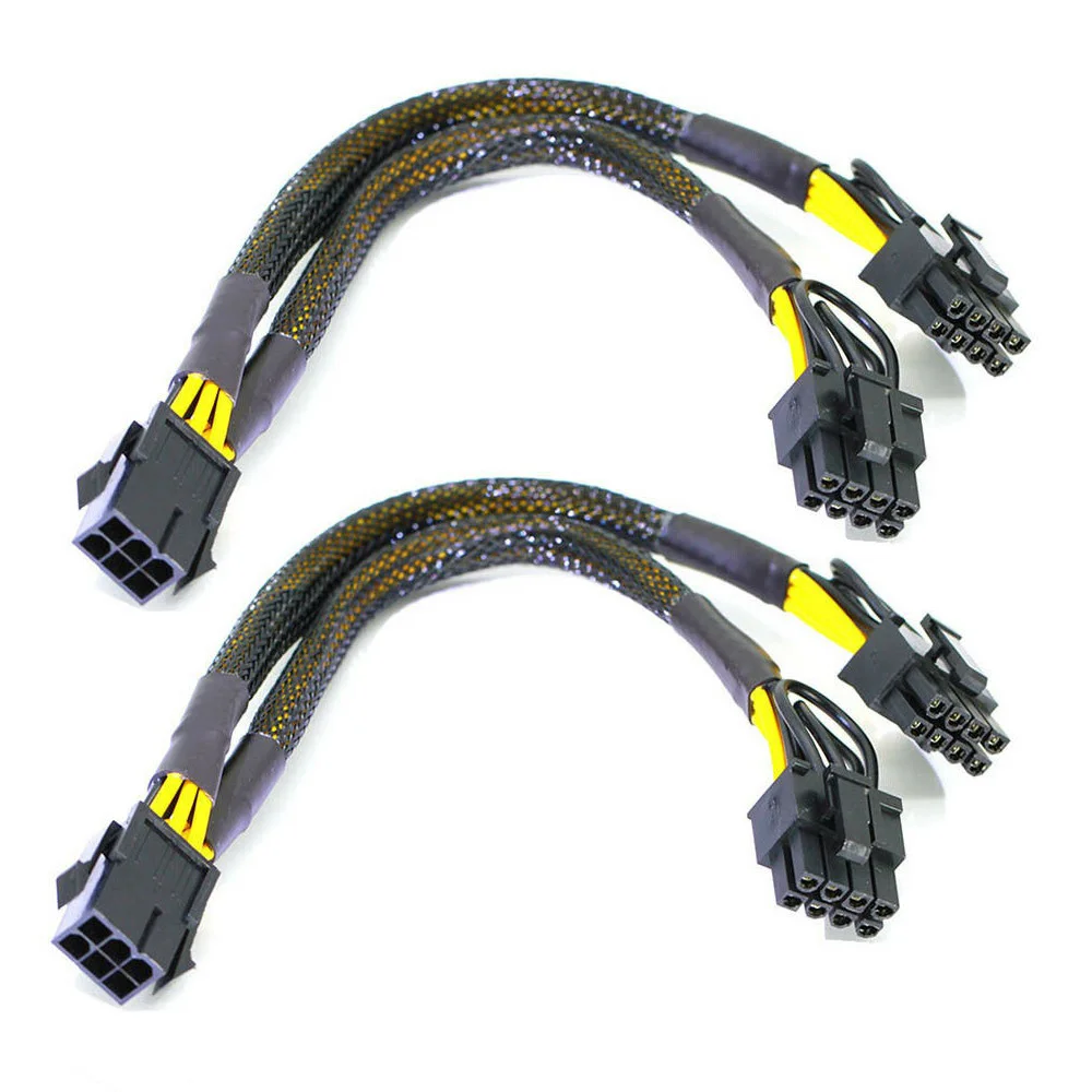 

2 шт., Удлинительный кабель для графической видеокарты, 2x (6 + 2 контакта)