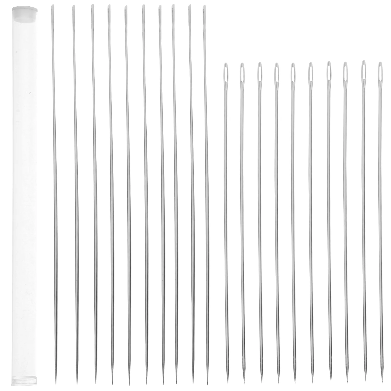

20PCS Silver Knitting Needle Yarn Needle Set Sewing Needle Yarn Knitting Hand Sewing Sharps