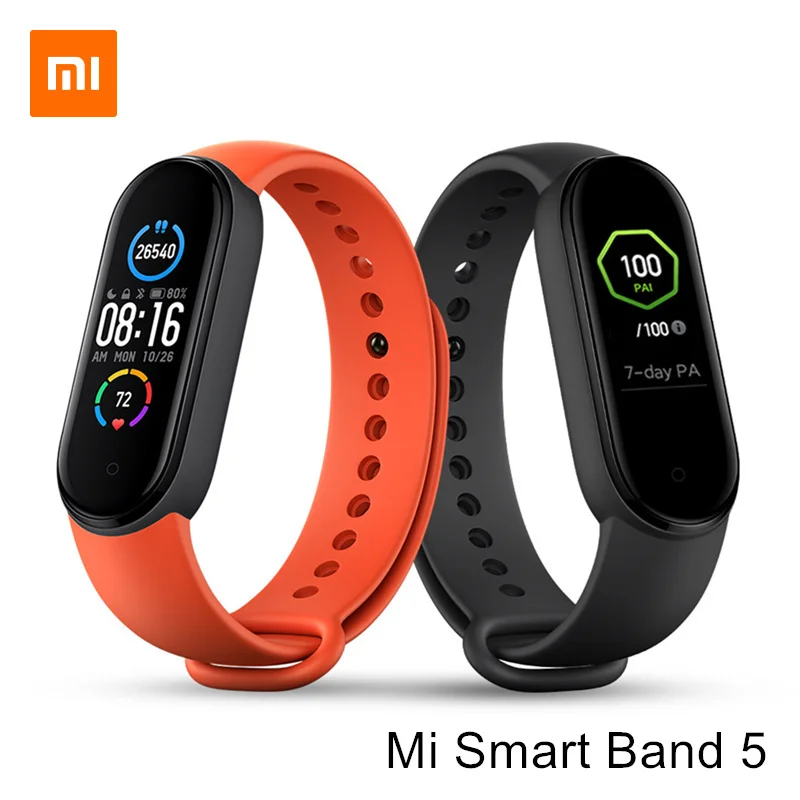 

Original Xiaomi Mi Smart Band 5 Wristband AMOLED 1.1" Screen Bluetooth 5.0 Bracelet 5ATM Waterproof Heart Rate Sensor Mi Fit APP