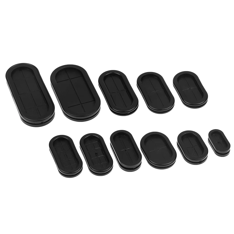 

5Pcs Black Oval Blanking Grommets Rubber Closed Blind Plug Bung Cable Wiring Protect Bushes