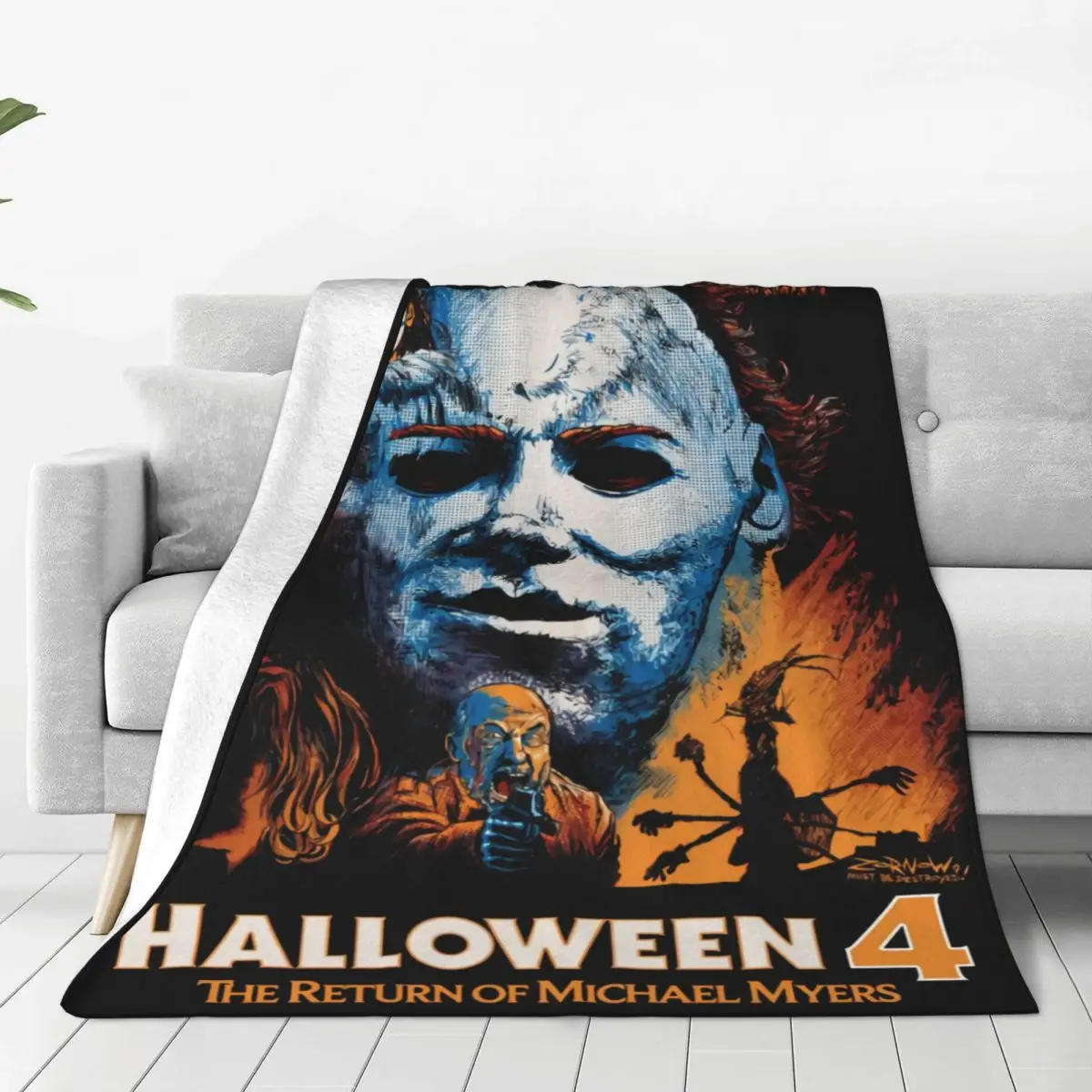 

Scary Michael Myers Knives Blanket 3D Print Soft Flannel Fleece Warm Halloween Movie Throw Blankets for Car Bedroom Sofa Quilt