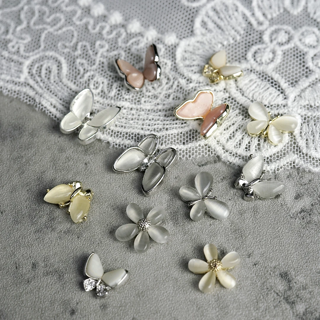 

Nail Jewelry 3D Alloy Butterfly Nail Charms Zircon Metal Nails Art Diy Rhinestones Shaped Decoration Accessories Manicure