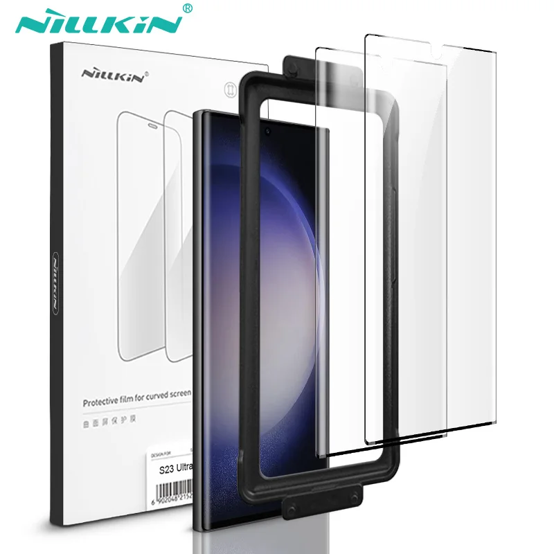 

NILLKIN For Samsung Galaxy S23 Ultra 2PCS Impact Resistant Curved Screen Protector For Samsung S23 S23 Plus Soft Film With Tools