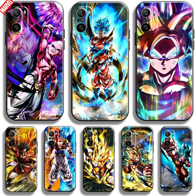 

Goku Dragon Ball For Xiaomi Redmi K40 K40 Pro K40 Gaming Phone Case Black Liquid Silicon Soft Carcasa Coque Funda