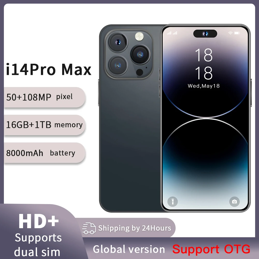 

Оригинальный смартфон I14 Pro Max, 2023 дюйма, 4G, 7,3 мАч