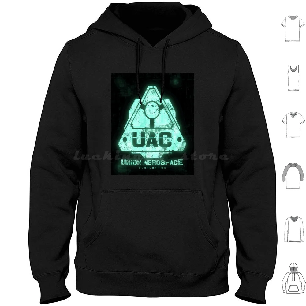 

Doom-Uac-Aerospace Corporation Hoodie cotton Long Sleeve Doom Doomguy Uac Revenant Final Doom Doom 2 Doom Eternal Hell Demon