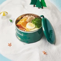 1200ml cute ramen bowl lunchbox instant noodles food portable microwave tableware student bento steel container box l2j2