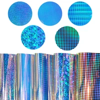 dotgeometricbroken glassstripe pattern holographic metallic mirror pu faux leather fabric for shoebaghandbag 30135cm