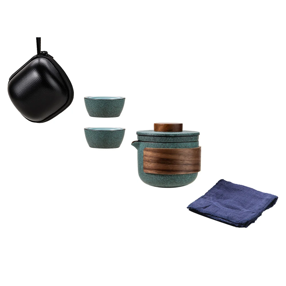 

Ceramic Portable Teacup Mini Travel Kettle Kung Fu Teaware Useful Traveling Creative Gift Cloth Jar