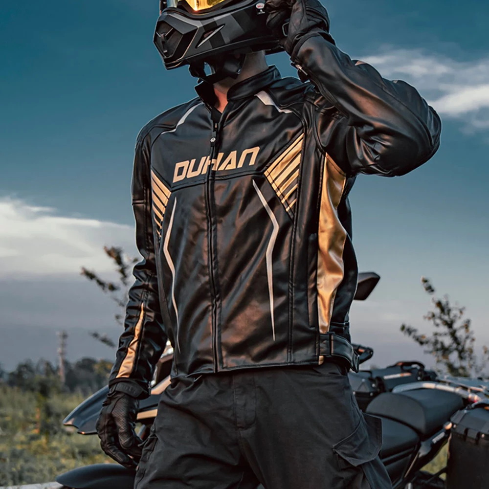 Утепленная мотоциклетная кожаная куртка ветрозащитная зимняя из искусственной