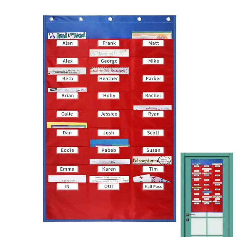 

Школьная карманная диаграмма, подвесная карманная диаграмма, 27 карманов, подвесной держатель для файлов, настенное крепление, фотография с этикеткой