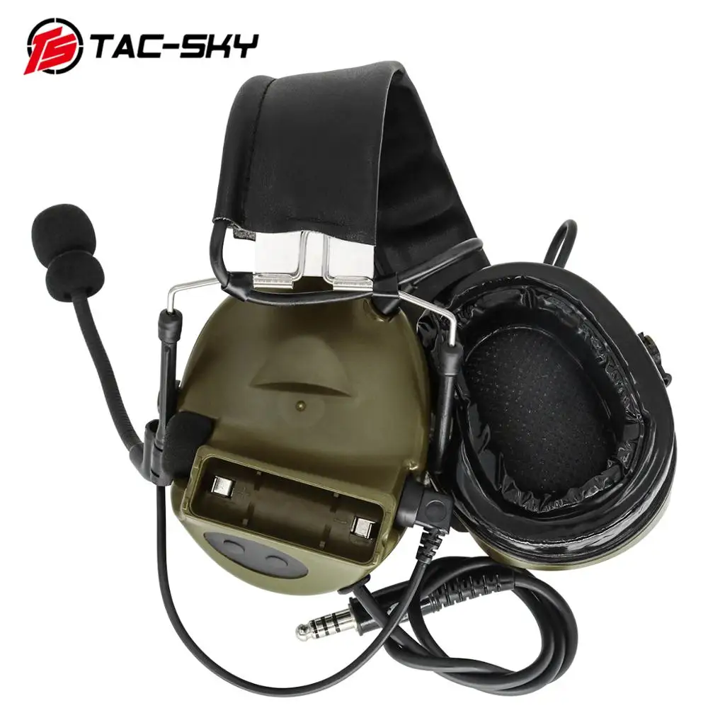 TS TAC-SKY COMTAC II Tactical Headset and ARC OPS-CORE Helmet Rail Adapter Headset Mount and Tactical U94 Ptt for Airsoft