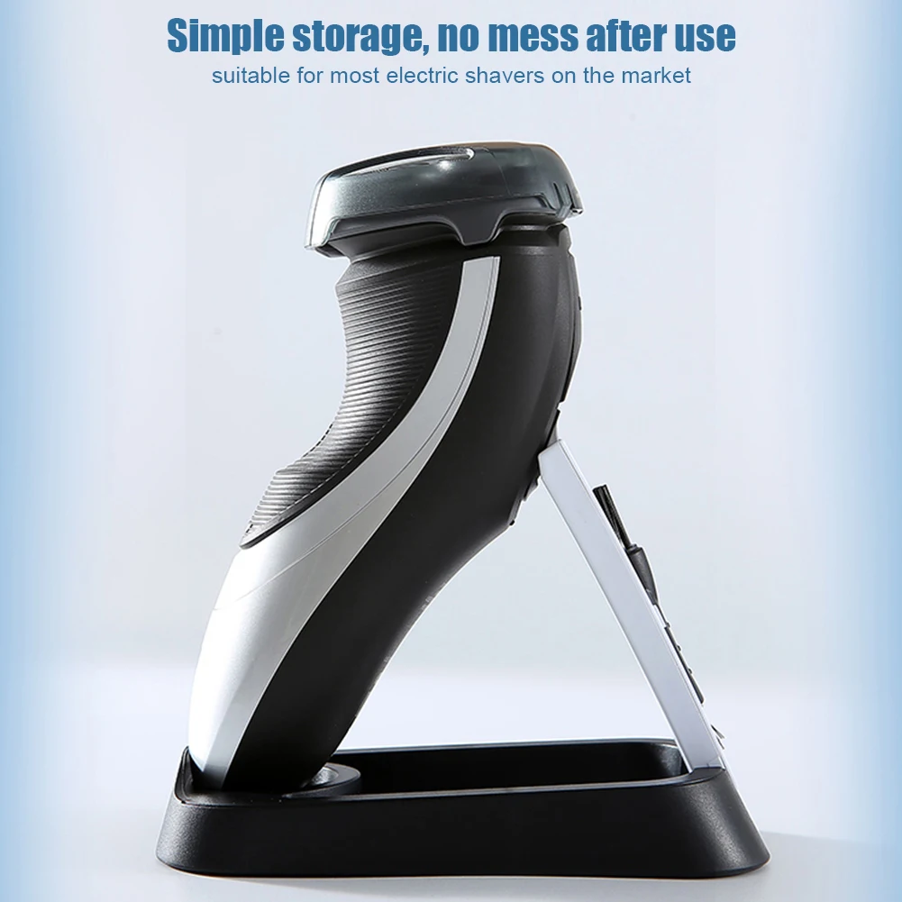 

1pc ABS Shaver Holder Folding Non-slip Water Drainage Shaver Base Stand For Most Electric Shaver With Free Hair Cleaning Brushes