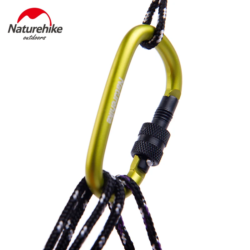 

Naturehike 10 pieces 6cm D-type multifunctional buckle outdoor aluminum alloy hiking camping hook buckle with lock NH15A005-H